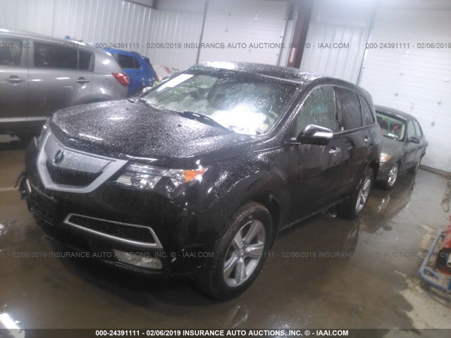 2HNYD2H65BH543266 - 2011 ACURA MDX TECHNOLOGY BLACK photo 2