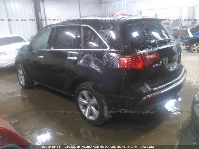 2HNYD2H65BH543266 - 2011 ACURA MDX TECHNOLOGY BLACK photo 3