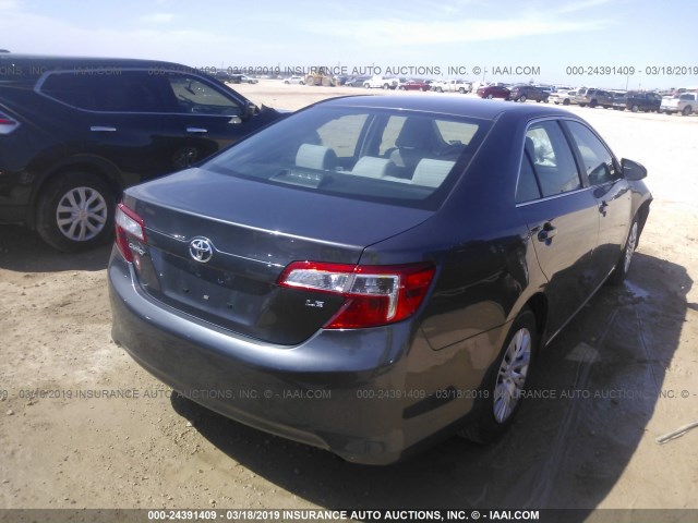 4T4BF1FK2ER419605 - 2014 TOYOTA CAMRY L/SE/LE/XLE GRAY photo 4