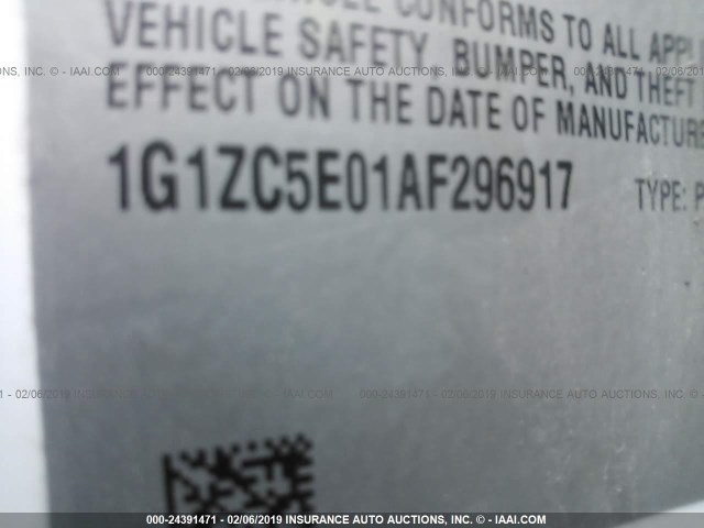 1G1ZC5E01AF296917 - 2010 CHEVROLET MALIBU 1LT 白色 照片 9