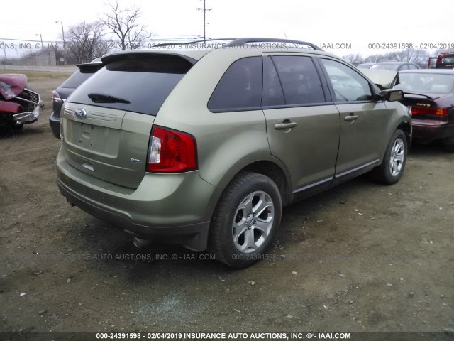 2FMDK3JC0CBA11634 - 2012 FORD EDGE SEL GREEN photo 4