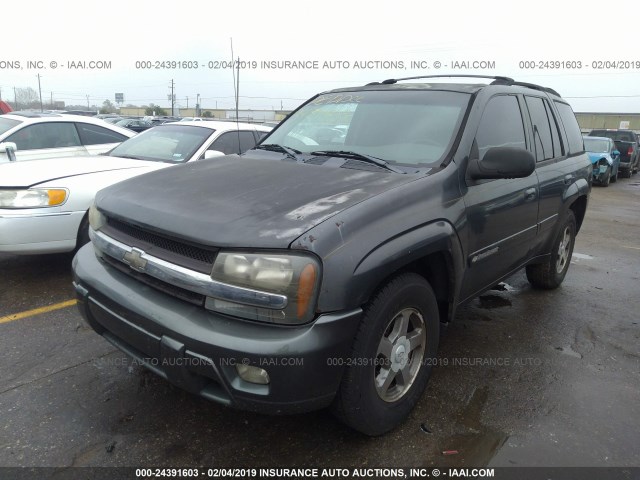 1GNDT13S142363792 - 2004 CHEVROLET TRAILBLAZER LS/LT BLACK photo 2