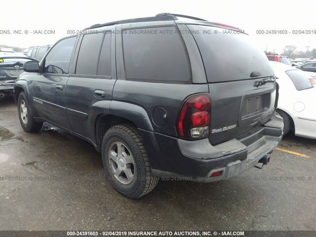 1GNDT13S142363792 - 2004 CHEVROLET TRAILBLAZER LS/LT BLACK photo 3