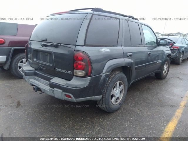 1GNDT13S142363792 - 2004 CHEVROLET TRAILBLAZER LS/LT BLACK photo 4