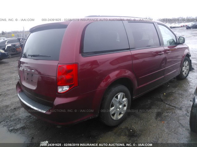 2D4RN4DG8BR743816 - 2011 DODGE GRAND CARAVAN EXPRESS RED photo 4