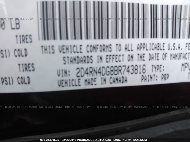 2D4RN4DG8BR743816 - 2011 DODGE GRAND CARAVAN EXPRESS RED photo 8