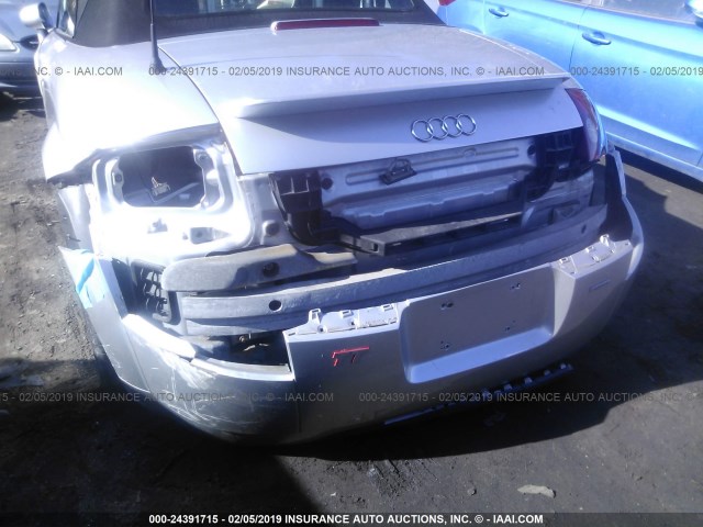 TRUUT28N721013271 - 2002 AUDI TT QUATTRO SILVER photo 6