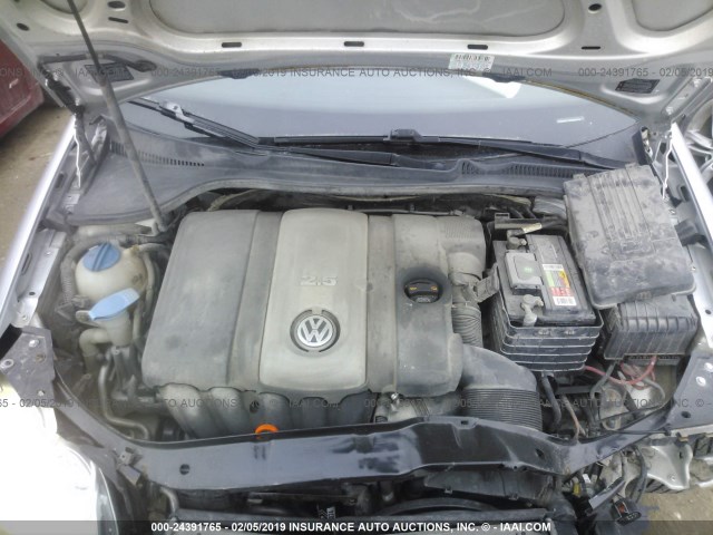 3VWRM71K38M057917 - 2008 VOLKSWAGEN JETTA SE/SEL SILVER photo 10