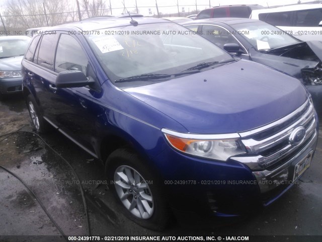 2FMDK3GC3EBB12919 - 2014 FORD EDGE SE BLUE photo 1