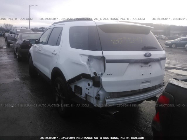 1FM5K8D89JGB29230 - 2018 FORD EXPLORER XLT WHITE photo 3