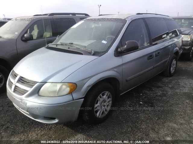 1D4GP24R35B226207 - 2005 DODGE GRAND CARAVAN SE Light Blue photo 2