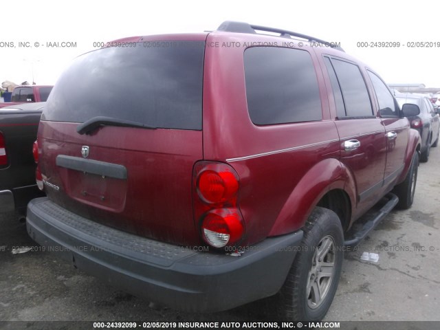 1D4HB38NX6F125112 - 2006 DODGE DURANGO SXT RED photo 4