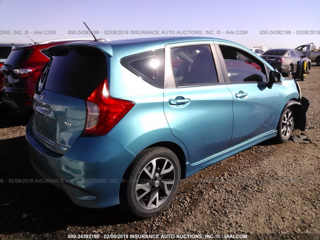 3N1CE2CP2FL376118 - 2015 NISSAN VERSA NOTE S/S PLUS/SV/SL/SR TEAL photo 4