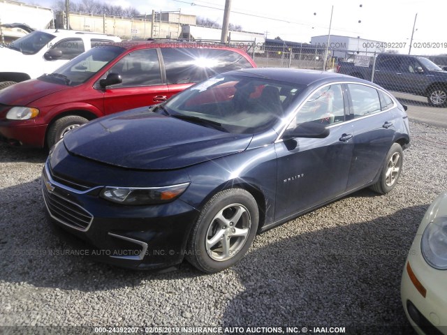 1G1ZB5ST3HF220515 - 2017 CHEVROLET MALIBU LS BLUE photo 2