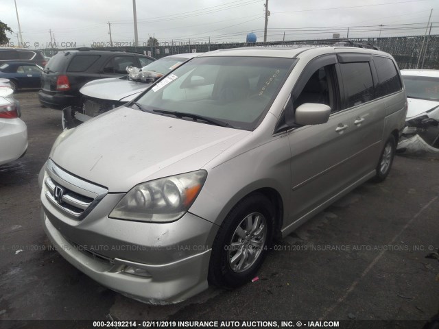 5FNRL38655B005468 - 2005 HONDA ODYSSEY EXL GRAY photo 2