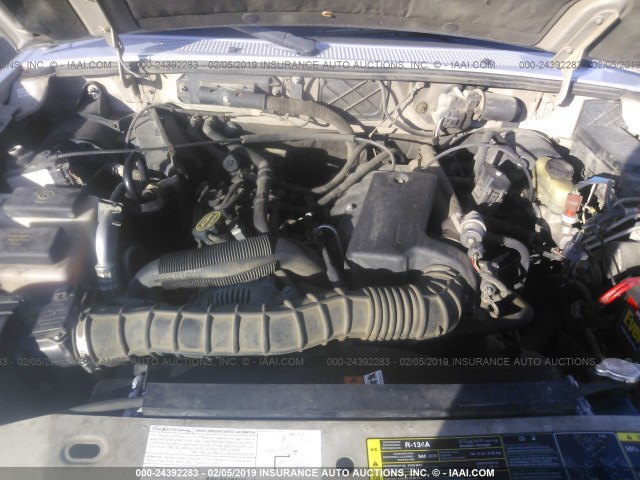 1FTYR10U83TA18590 - 2003 FORD RANGER SILVER photo 10