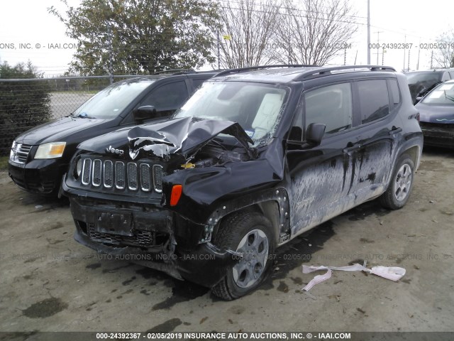 ZACCJBAB0JPH51505 - 2018 JEEP RENEGADE BLACK photo 2