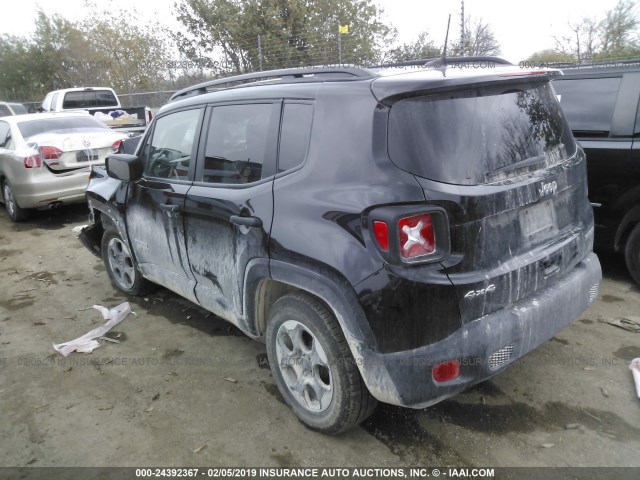 ZACCJBAB0JPH51505 - 2018 JEEP RENEGADE BLACK photo 3