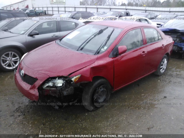 2T1BU4EE8AC406267 - 2010 TOYOTA COROLLA S/LE/XLE RED photo 2