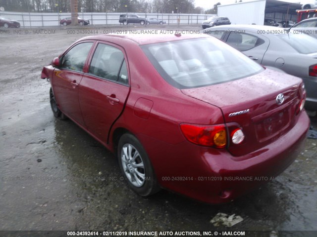 2T1BU4EE8AC406267 - 2010 TOYOTA COROLLA S/LE/XLE RED photo 3
