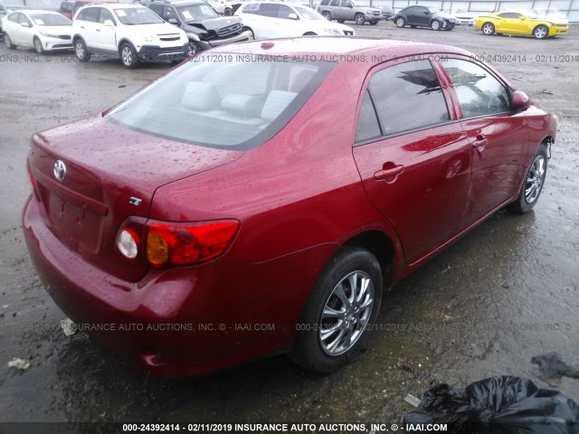 2T1BU4EE8AC406267 - 2010 TOYOTA COROLLA S/LE/XLE RED photo 4