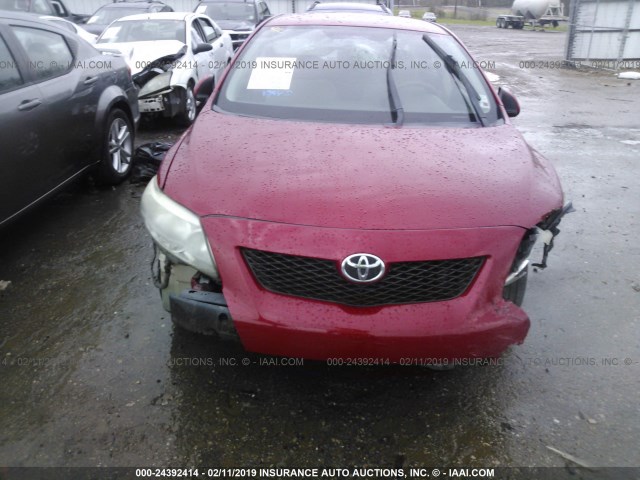 2T1BU4EE8AC406267 - 2010 TOYOTA COROLLA S/LE/XLE RED photo 6