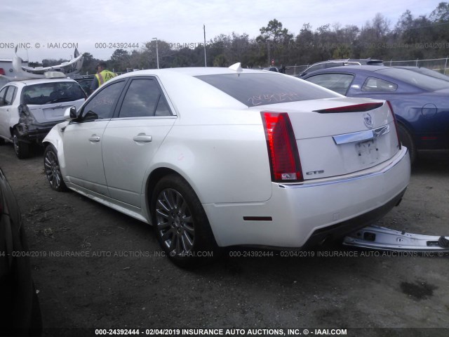 1G6DK5E37C0130764 - 2012 CADILLAC CTS PERFORMANCE COLLECTION WHITE photo 3