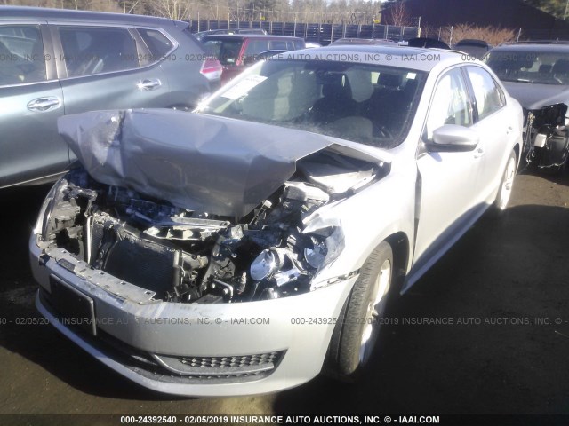 1VWBP7A32EC013034 - 2014 VOLKSWAGEN PASSAT SE SILVER photo 2