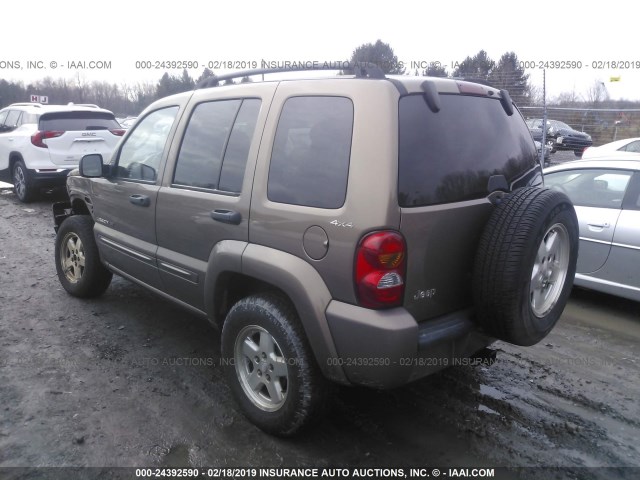 1J4GL58K52W197055 - 2002 JEEP LIBERTY LIMITED BROWN photo 3