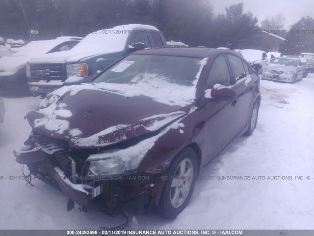 1G1PE5SB9G7130428 - 2016 CHEVROLET CRUZE LIMITED LT MAROON photo 2