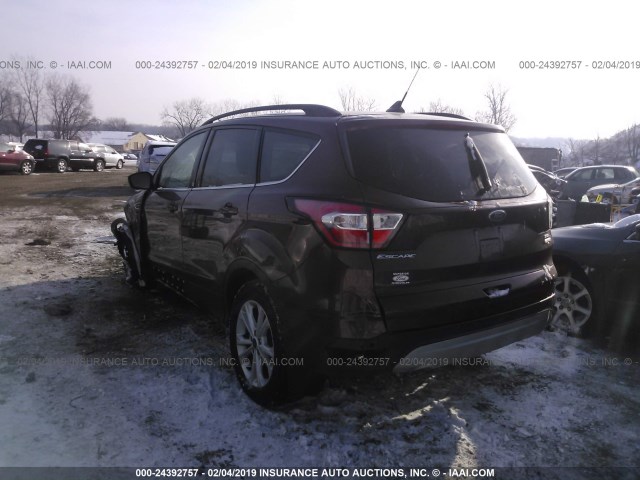 1FMCU0HDXJUB85558 - 2018 FORD ESCAPE SEL BURGUNDY photo 3