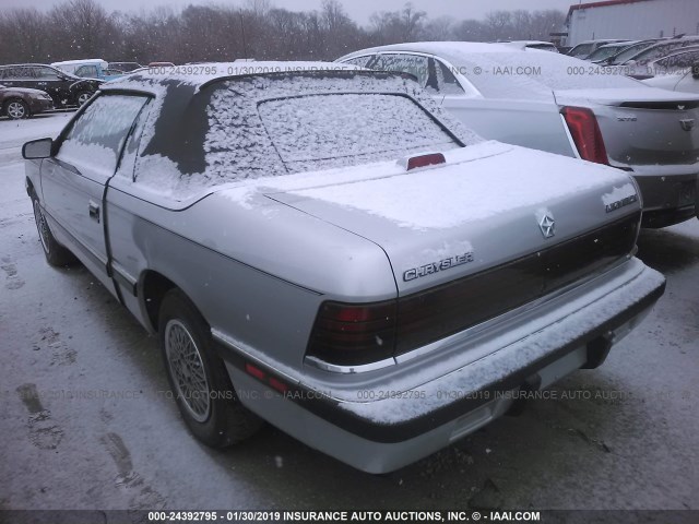 1C3BJ45KXJG336503 - 1988 CHRYSLER LEBARON SILVER photo 3