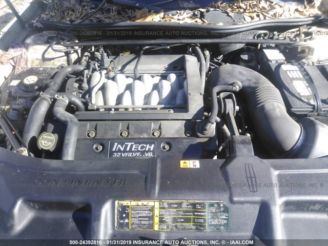 1LNHM97V91Y696014 - 2001 LINCOLN CONTINENTAL  TAN photo 10