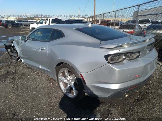 1G1FH1R76K0109227 - 2019 CHEVROLET CAMARO SS SILVER photo 3