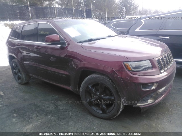 1C4RJECG9GC320372 - 2016 JEEP GRAND CHEROKEE OVERLAND MAROON photo 1