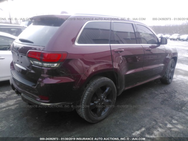 1C4RJECG9GC320372 - 2016 JEEP GRAND CHEROKEE OVERLAND MAROON photo 4