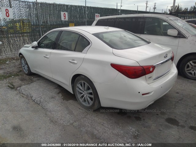 JN1BV7AR2EM692488 - 2014 INFINITI Q50 PREMIUM/SPORT WHITE photo 3