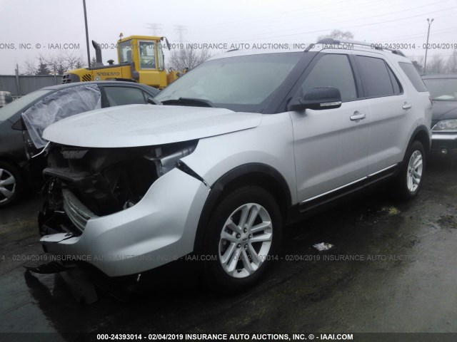 1FM5K8D80FGB83121 - 2015 FORD EXPLORER XLT SILVER photo 2