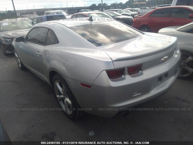 2G1FE1E37C9105724 - 2012 CHEVROLET CAMARO LS SILVER photo 3