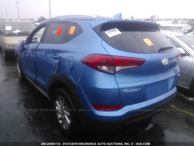 KM8J3CA41JU740032 - 2018 HYUNDAI TUCSON LIMITED/SPORT AND ECO/SE BLUE photo 3