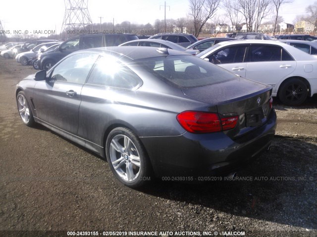 WBA3R1C58EF729302 - 2014 BMW 435 I GRAY photo 3