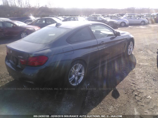 WBA3R1C58EF729302 - 2014 BMW 435 I GRAY photo 4