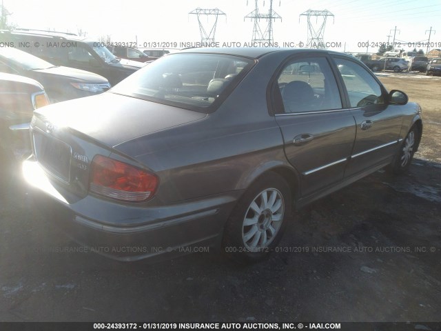 KMHWF35H92A699081 - 2002 HYUNDAI SONATA GLS/LX GRAY photo 4