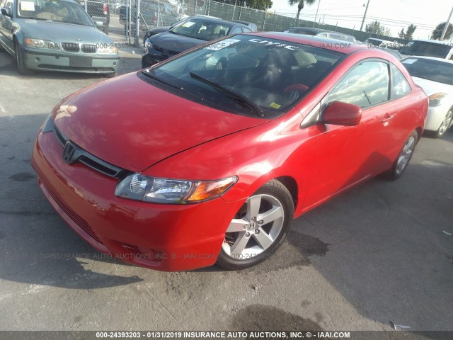 2HGFG12808H564111 - 2008 HONDA CIVIC RED photo 2