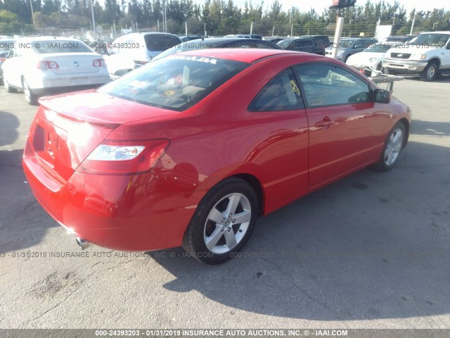 2HGFG12808H564111 - 2008 HONDA CIVIC RED photo 4