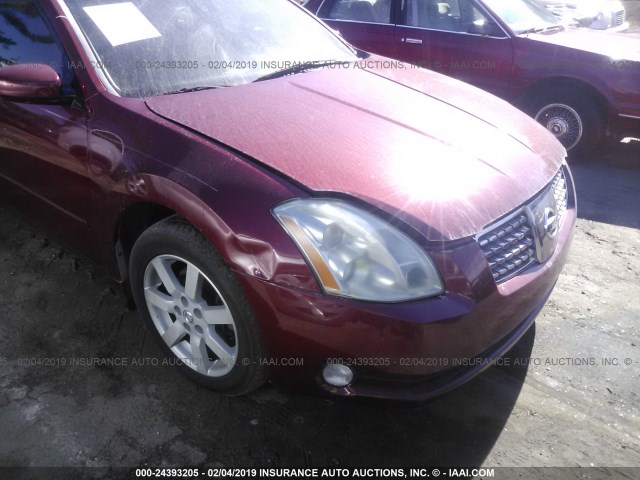 1N4BA41E36C864089 - 2006 NISSAN MAXIMA SE/SL RED photo 6