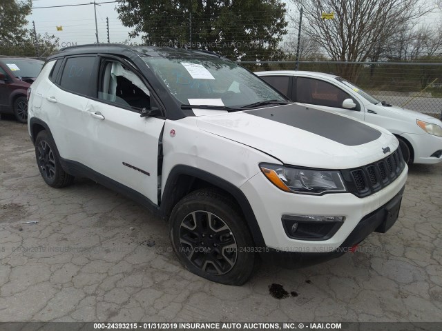 3C4NJDDB9KT627582 - 2019 JEEP COMPASS TRAILHAWK WHITE photo 1