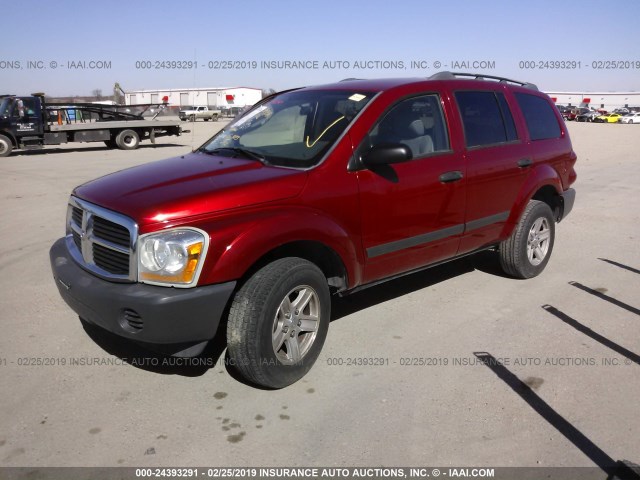 1D4HD38K06F142565 - 2006 DODGE DURANGO SXT RED photo 2