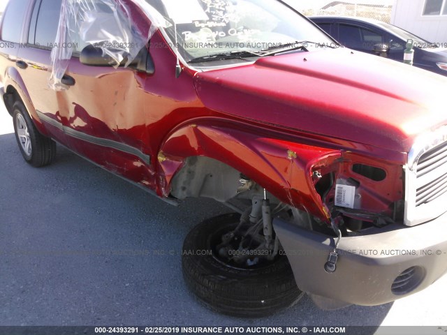 1D4HD38K06F142565 - 2006 DODGE DURANGO SXT RED photo 6