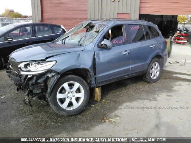 5NMSH13E19H274416 - 2009 HYUNDAI SANTA FE BLUE photo 2